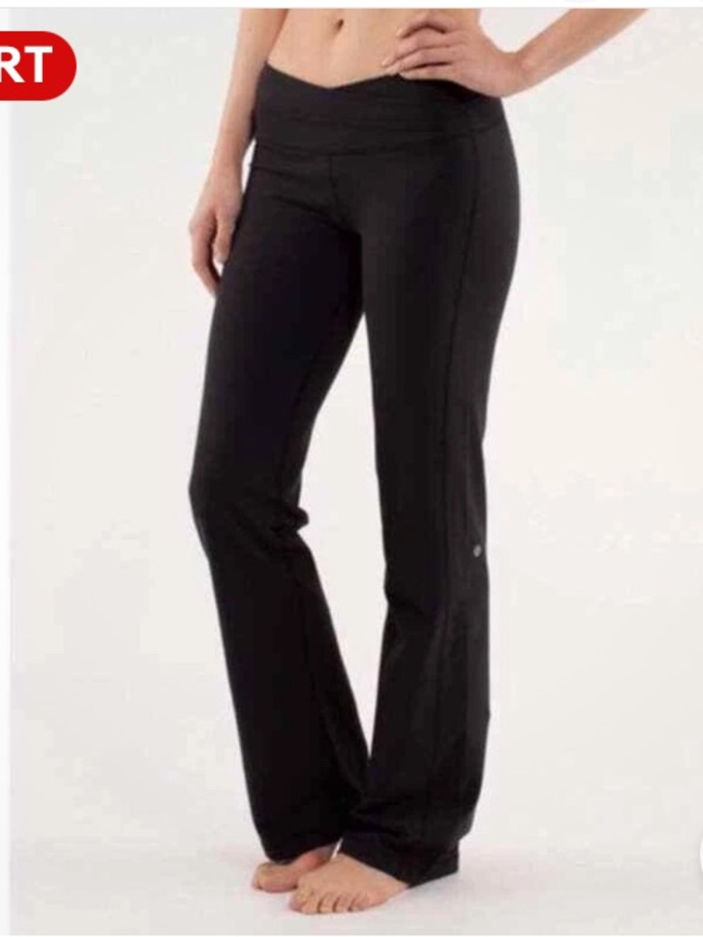 lululemon athletica Black Flared Leggings with Crossover Waist